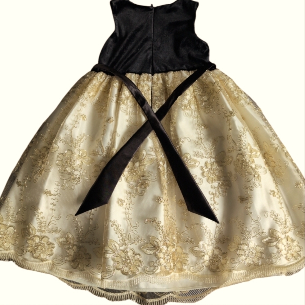 Fancy black velvet and champagne skirt size 6 - Picture 3 of 3
